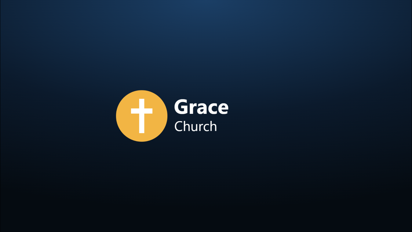 The church logo on the screen