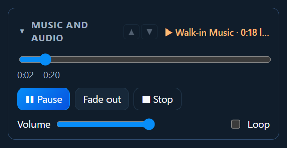 Music and audio, in the right-hand column